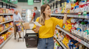 mujer comprando despensa